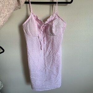 Gingham Pink & White Mini Dress